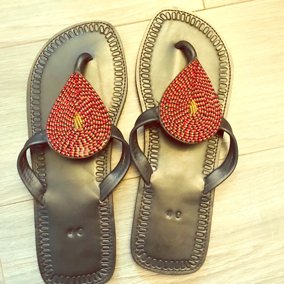 Ladies African Maasai Sandals - Picture 1 of 3